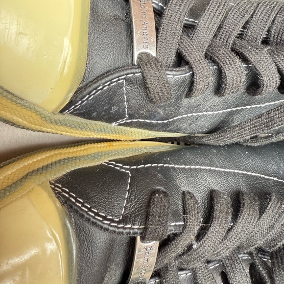Palm Angels Sneakers Vulcanized High Top Black leather Size 10.5/11 Mens (EU44) - Picture 4 of 12